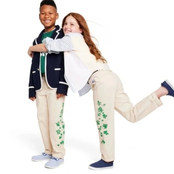 Rowing Blazers Youth Ivy Vine Print Khaki Pants - Picture 2 of 9
